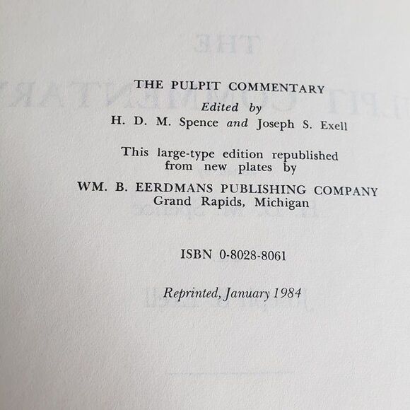 The Pulpit Commentary Vol 4 Ruth I & II Samuel Eerdmans HB Book 1984 Reprint - Picture 8 of 8